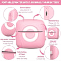 Miniatyrbillede 3 af 5: Mini termisk printer Bluetooth sæt med 13 ruller papir + 6 farvede tusser til kreative projekter