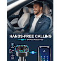 Miniatyrbillede 4 af 5: Bluetooth-biladapter, bil-MP3-afspiller FM-sender, håndfri opkald, dobbelte USB-porte (5V/2.4A & 1A), LED-skærm, USB-flashdrev