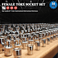 Pikkukuva 2 / 5: 14 kpl naisten Torx E4 - E24 -hylsysäätöä 1/4\", 1/2\", 3/8\"