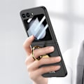 Miniatyrbillede 3 af 5: Z Flip 5 Etui med Ringholder Kickstand, Ultra Slim Pc Etui Til Samsung Galaxy Z Flip 5 Med Bagsideskærm Beskytter