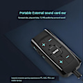 Miniatyrbillede 5 af 5: Ekstern USB Lydkort 7.1 Kanals 3D Lydadapter 3.5mm Spilheadset Høretelefoner Udskiftning Til PC Desktop Notebook