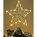 Miniatyrbillede 1 af 5: Stjerne Juletræ, Pentakel Formet Lampe med Perlekædelys Metal Spiralbase, Julepynt Indendørs Fest Hjem Stue Soveværelse Batteri