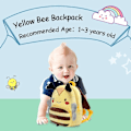 Miniatyrbild 2 av 5: Barnryggsäck (Bi), Liten Ryggsäck Baby Pojke Flicka 1-3 År Gammal Söt Lättviktig Förskoleryggsäck 3D Djur Plysch Mini Väska för Dagis
