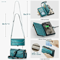 Miniatyrbild 2 av 5: Crossbody-plånboksfodral för Samsung Galaxy Z Fold 6 med RFID-blockering, magnetiskt flippfodral med dragkedja och kortfack i läder med handrem