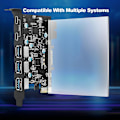 Miniatyrbillede 5 af 5: PCI-e X 1 til USB Udvidelseskort, USB 3.0 5 Gbps PCI Express Kort, PCIE Bundkortkort til PC-Skrivebord