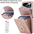 Miniatyrbillede 3 af 5: Accordion Crossbody Pung Etui Kompatibel Med Samsung Galaxy Z Flip 5, Pu Læder Etui Med Justerbar Rem & Ringholder