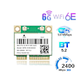 Miniatyrbillede 3 af 5: -axe3000h Wifi Kort Adapter + Antenne Wifi 6e 2400mbps Mini Pci-e Til Bt 5.2 802.11ax 2.4g/5g/6ghz Wl