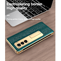 Miniatyrbild 3 av 5: Z Fold 5 Fodral, Lyxigt Läder Hybrid Plätering Pc Inbyggt Stativ Fodral Kompatibel Samsung Galaxy Z Fold 5 Med Skärmskydd