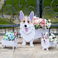 Pikkukuva 5 / 5: Sulo puutarhan kukkaruukku lehmän koiran istutuskone, lehmän corgi pomeranian vuohen puutarharuukut, pvc-kukkaruukku puutarhan kodin sisustus