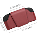 Miniatyrbilde 2 av 5: Solbrillerholder for bil til solskjerm, PU-lær solbrillerklips for bil, solbriller oppbevaringsboks for bil, universelle bilinteriørtilbehør