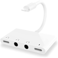 Miniatyrbillede 1 af 5: Dobbelt 3,5 mm Hovedtelefonadapter 4 i 1 Hovedtelefon og Oplader Lydsplitter Hovedtelefonsplitter til Iphone 12 / 11 Pro / Xs / Xs Max / Xr