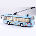 Pikkukuva 4 / 5: Lasten lelut Alloy Sightseeing Bus -malli 1/32 Trolley Bus Valettu Tram Bus Ajoneuvot Auton lelu valolla
