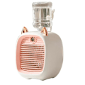 Pikkukuva 2 / 5: Vesi-ilmastointilaite, Mini-tuuletin, USB-tuuletin, Pöytätuuletin Turbo-ilmankostutin Pinkki ja valkoinen