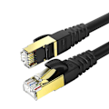Miniatyrbillede 1 af 5: Cat 8 Ethernet Kabel, internetkabel med guldbelagte RJ45-stik 40 Gigabit/s-2000 Mhz bredbåndsnetværk-2m sort