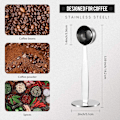 Miniatyrbillede 2 af 3: 2 Pak Kaffe Skeer Rustfrit Stål Espresso Tamper 51mm 2-i-1 Måling og Espresso Tamper til Kaffe Bønne Presse Kaffe Maling Presse, 15ml