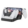 Pikkukuva 3 / 4: Ps Portal -latausasema, lataustelakka Playstation Portal -etäsoittimelle, jossa on kaksi ohjaimen latausasemaa PS5 Portal -lisävarusteet