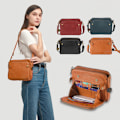 Miniatyrbild 1 av 2: Triple Layer Läder Crossbody Clutch
