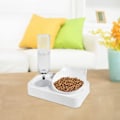 Miniatyrbillede 3 af 4: Højdejusterbar Kattefoder Skål, Automatisk Foder Skål Og Vanddispenser Til Katte Og Hunde, 15° Justerbar Kattefoder Skål Til Kæledyrs Kat