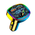 Pikkukuva 1 / 5: Auton Bluetooth FM-lähetin Auton Bluetooth MP3-soitin Kaksois-USB-autonlaturi EQ-tunnelmavalolla