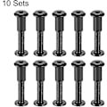 Miniatyrbillede 3 af 4: Skruepost passer til 5/16\"(8mm) huldiameter, han M6x40mm bindeskruer læderbeslag kulstofstål sort 10 sæt