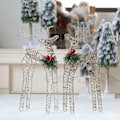 Miniatyrbillede 2 af 5: Juleornament af smedejern med elg, 1 par, rød bær, fyrrenåle, glitter