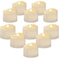 Miniatyrbillede 1 af 5: 12 Pak Led Teelys med Timer Elektriske Flimrende Lys Flammeløse Automatiske 6 Timer Tændt 18 Timer Slukket Tilstand Varmt Hvidt