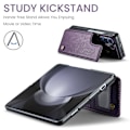 Pikkukuva 3 / 5: Z Fold 5 -kotelo, lompakkokotelo nahkainen jalustalla iskunkestävä kotelo yhteensopiva Samsung Galaxy Z Fold 5:n kanssa korttipidikkeellä ja RFID-estolla