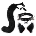 Pikkukuva 5 / 5: Hiuspinnit Cocker Tail Eläin Elementti Säädettävä Tekoturkis Kiinteä Susi Hännän Korvat Kaulus Cosplaylle (Väri: Harmaa)