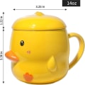 Miniatyrbillede 2 af 5: Teagas 14 Oz Sjov And Keramik Kaffeekop Til Kvinder Tekop Sød Gul Kopper Med Låg
