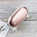 Miniatyrbilde 1 av 3: 2-pak Oppladbare Håndvarmere USB Strøm Bank Elektrisk Lommevarmer Hvit