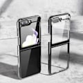 Miniatyrbillede 1 af 2: Til Samsung Galaxy Z Flip 6 Transparent Cover, Crystal Clear Slim Plating Stødsikkert Beskyttende Cover Til Samsung Galaxy Z Flip 6