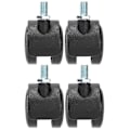 Miniatyrbillede 1 af 5: 4 stk. PU-hjul med bremse 1,5 tommer universalhjul til skab reol trolley sort