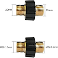 Miniatyrbillede 3 af 5: Slangehurtigkobling, M22 x 1,5 Dobbelt Han-Trykvaske Adapter Kompatibel Karcher HD & HDs Trykvaske (14 mm Diameter)