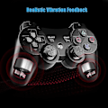 Pikkukuva 5 / 5: PS3 Ohjain, Langaton Ohjain Playstation 3:lle Bluetooth Pelikonsoli PS3:lle Kaksoisvärinällä Kuusiakselinen Kaukosäädin (musta)