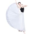 720 Silkeslen Tunn Chiffong Elastisk Midja Lång Magdans Kjol White 85CM