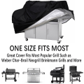 Miniatyrbilde 5 av 5: Grilltrekk, Vanntett Grilltrekk, 58 Tommer Ripstop og UV-Bestandig Grilltrekk for Gassgrill Kompatibel med Weber Char-Broil Nexgrill Griller og Mer