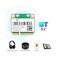 Miniatyrbillede 5 af 5: -axe3000h Wifi Kort Adapter + Antenne Wifi 6e 2400mbps Mini Pci-e Til Bt 5.2 802.11ax 2.4g/5g/6ghz Wl