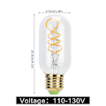 Miniatyrbilde 3 av 5: LED-pære Dobbel Spiral Antikk Fleksibel Filament Retro Dekorasjon 110V E27 4W Pære for Studie Spisestue Soverom
