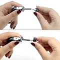 Miniatyrbild 3 av 5: 3-pack Fiskerullehandtag Metall Fiske Spinnrulle Vev Ersättning Med Trä Roterbart Grepp (S M L)