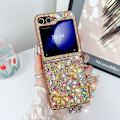 Miniatyrbilde 1 av 3: For Samsung Galaxy Z Flip 6 deksel med armbånd, luksuriøst bling glitter strass sommerfugl beskyttende deksel for kvinner jenter