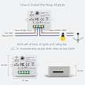 Pikkukuva 5 / 5: Mini Langaton WiFi-kytkin RF-kaukosäädin 2500W 10A 3 Vastaanotinta ja 1 Langaton Seinäkytkin Älykäs Ohjaus Sovelluksen Kautta