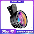 Miniatyrbillede 1 af 4: Apexel Telefonlinsesæt 0,45x Super Vidvinkel & 12,5x Makro Mikrolinse
