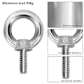 Miniatyrbilde 3 av 5: Øyebolter M4 Øyebolter Løfte Ring Ringer Tråd Skruer 304 Rustfritt Stål for Stropper Tau Binding DIY 12 Stykker