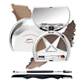 Miniatyrbild 1 av 5: Ögonbrynspulver Makeup Kit, 3 Färger Ögonbrynspulver Långvarig Vattentät, Färgad Ögonbrynspulver Medium Mörkgrå Brun Brynfyllare
