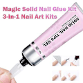 Miniatyrbild 2 av 5: Lulou Magic Solid Nagelslim Kit 3-i-1 Nagelsmyckeskit för Nageltips Press-on Naglar