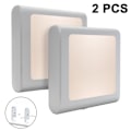Miniatyrbillede 1 af 4: Pakke med 2 Stikkontakt LED Natlys Ultra Tynde, Køligt Touch Design