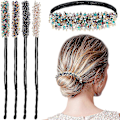 Pikkukuva 1 / 5: PIAO 4 kpl Strassit Hiusnuttura Magic Hair Styling Deft Bun Elegant Helppo Hiusnuttura Hiuksiin Monivärinen Kätevä Hiustyyli Työkalu DIY Hiusnuttura