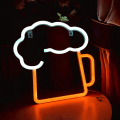 Miniatyrbillede 4 af 5: Øl Neon Skilt LED Neon Vægskulptur Gul Hvid Øl Bar Klub Soveværelse Neon Skilt til Bar Klub Strandbutik Julegave Fødselsdagsfest 11,8\" X 11,4\"