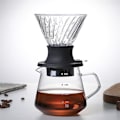 Miniatyrbild 4 av 5: 600ml Immersion Dripper Switch Glas V60 Häll över Kaffebryggare V-formad Droppkaffebryggare och Filt