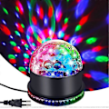 Miniatyrbillede 1 af 5: Diskokugle, 48 LED-lys, 7 RGB-farver, diskokugle, 360 graders rotation, diskolys, musikstyret og automatisk tilstand, scenebelysning, dekoration til ho